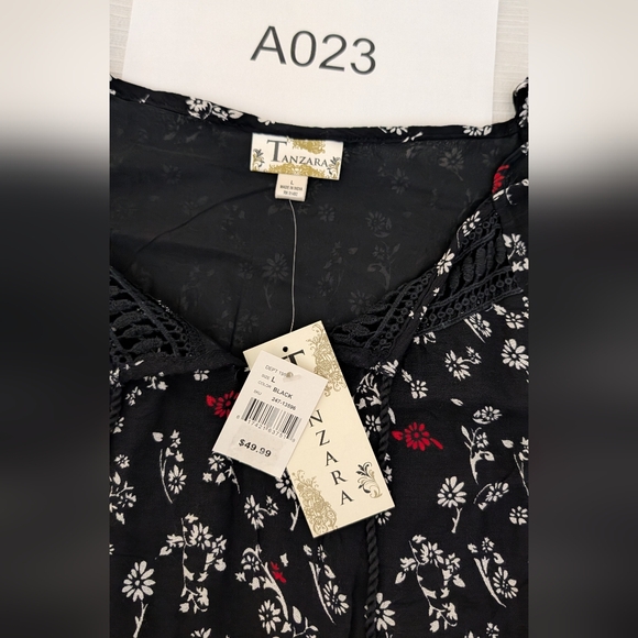 NWT Tanzara Floral Off-Shoulder Mini Dress -Womans Size L. - Picture 9 of 9